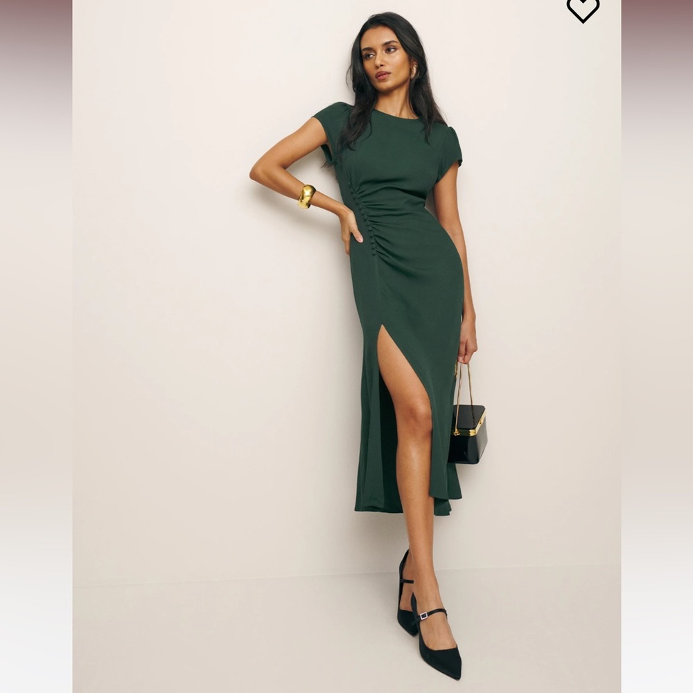 Reformation Frasier Dress - forest green